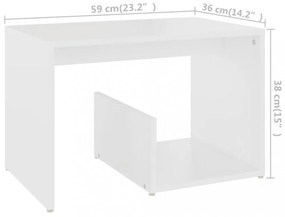 fehér forgácslap kisasztal 59 x 36 x 38 cm