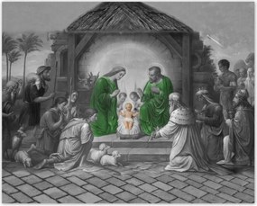 Poszterek 50x40 Betlehemi jászol Jézuska