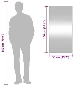 téglalap alakú üveg falitükör 50 x 100 cm