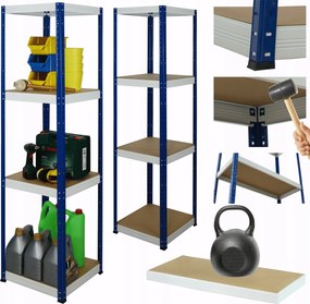 Helios fém tároló állvány garázs állvány 180x60x60cm 4Px175kg