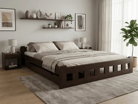 Naomi magasított ágy 180x200 cm, diófa Ágyrács: Léces ágyrács, Matrac: Coco Maxi 20 cm matrac