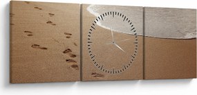 Kép - nyomok a homokban és a tenger (órával) (90x30 cm)