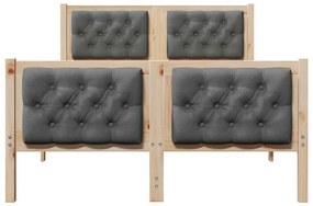 Ágykeret fejtámlával Sötétszürke 120 x 200 cm Tömör fenyőfa
