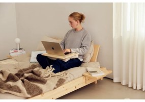 Natúr színű borovi fenyő franciaágy ágyráccsal 180x200 cm Social Bed – Karup Design