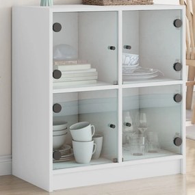 fehér kisszekrény üvegajtókkal 68 x 37 x 75,5 cm