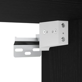 LED Tükörszekrény Fekete Tölgy 100x12x45 cm Fa