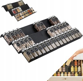 Fűszertartó Fiókba Állítható tégelyBETÉT Fekete