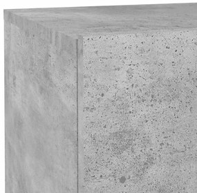 betonszürke éjjeliszekrény LED-fényekkel 70x36x40,5 cm