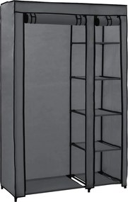 vidaXL szürke összecsukható szövet ruhásszekrény 110 x 45 x 175 cm