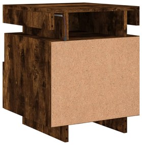 2 db sonoma tölgy éjjeliszekrény LED-fényekkel 40x39x48,5 cm