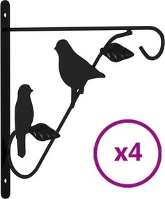 vidaXL 4 db fekete acél függő kaspótartó