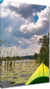 Vászonkép 80x120 Kajakkal a tavon