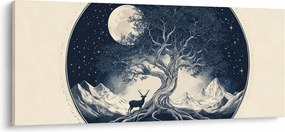 Kép – Mágikus fa szarvassal I. (120x50 cm)