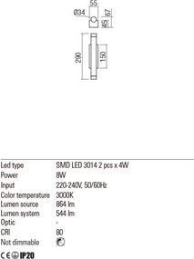 Fali Lámpa Arany MADISON REDO 01-2030