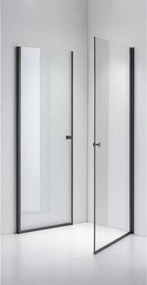 Stuxi Bari Duo Black 70x90 aszimmetrikus 2 nyíló ajtós zuhanykabin 6 mm vízlepergető biztonsági üveggel, matt fekete
