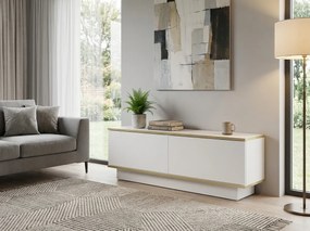 TV állvány ALVIN 135 cm, fehér/arany