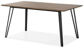 Asztal Charleston 129Barna, Fekete, 76x90x160cm, Közepes sűrűségű farostlemez, Fém