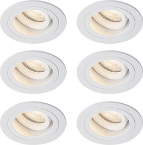 Modern, süllyesztett, forgatható és dönthető, fehér spotlámpa IP44 - Chuck