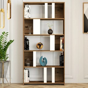 Lima White and Walnut könyvespolc