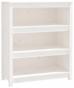 fehér tömör fenyőfa könyvszekrény 80x35x97 cm