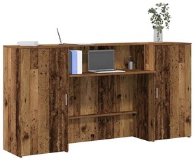 recepciós pult antik fa 200x50x103,5 cm szerelt fa