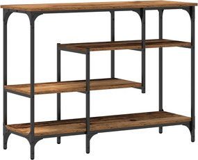 vidaXL Konzolasztal Régi fa 100 x 35 x 75 cm Műgyantás fa és fém