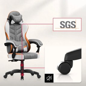 Felbontott Gamer szék, forgó, ergonómikus, szürke