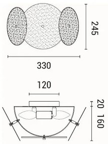 Fali lámpa 2xE14/40W/230V