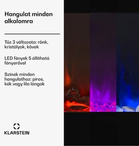 Klarstein Galeras, elektromos fali és beépített kandalló, 1800 W, LED, 3 szín, időzítő