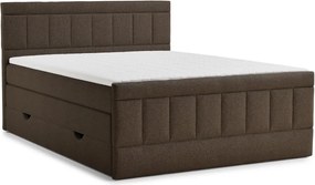 Barna ágyneműtartós boxspring ágy 200x200 cm Caya – Maison de Rêve