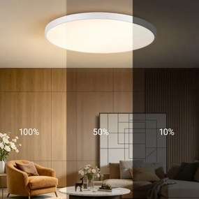 Immax NEO 07316L-LED fényerőszabályozható mennyezeti lámpa SEMPLICI 128W/230V Ø100 cm, Wi‑Fi, Tuya-kompatibilis, fehér + távirányító