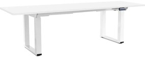 OfficeTech Strong állítható magasságú asztal 240 x 80 cm, fehér alap, fehér