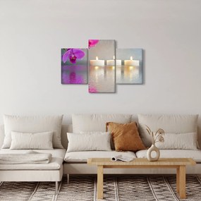 Gyertyák a vízen képe (90x60 cm)