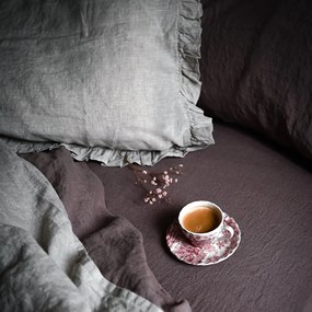 Rózsaszín-barna len lepedő 180x260 cm Ashes of Roses – Linen Tales