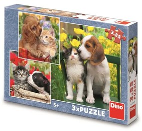 Puzzle 3x55 Állat barátok
