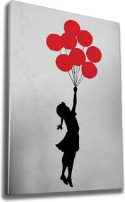 WY63 Banksy Repülő lufis lány vászonkép, 50 x 70 cm