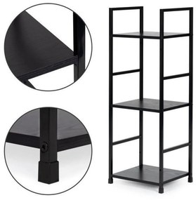 Intenso Home 3 szintes nyitott könyvespolc 29 x 80cm (Fekete) | Univerzális tároló állvány fém lábakkal