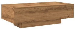 kézműves tölgy színű szerelt fa dohányzóasztal 100x49,5x31 cm