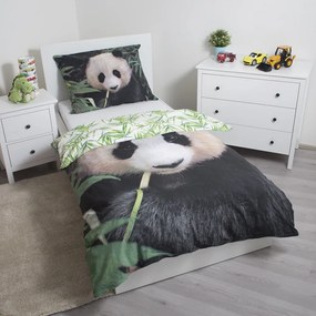 Egyszemélyes pamut gyerek ágyneműhuzat 140x200 cm Panda – Jerry Fabrics