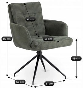 Forgó Étkező/Tárgyaló Zöld Szürke Színben. Akita