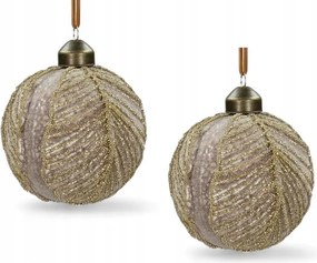 Hd Collection Törhetetlen karácsonyfadísz szett 2 db 8 cm rózsaszín/arany