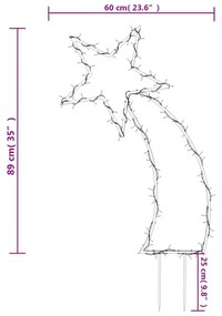 karácsonyi hullócsillag fénydekoráció cövekekkel 115 LED 89 cm