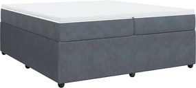 vidaXL sötétszürke bársony rugós ágy matraccal 200x200 cm