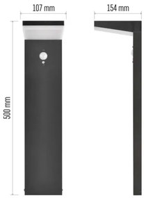 LED napelemes lámpa szenzorral LED/4,4W/3,7V 2200 mAh IP44