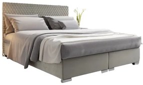 Franciaágy 140 cm Boxspring Harlan Comfort (világosszürke) (ágyráccsal, matraccal és tárolóhellyel). 1055988