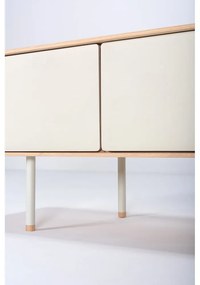 Fehér-natúr színű tölgyfa TV-állvány 160x48 cm Fina – Gazzda