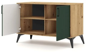 LUGO LU02 Komód Artisan Tölgy/Sötét Zöld Színben