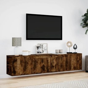 füstös tölgy színű fali TV-szekrény LED-del 180 x 31 x 39,5 cm