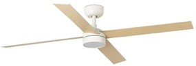 FARO 34355-1TW - LED Dimmelhető mennyezeti ventilátor RUDDER L 20W/230V fehér/bézs átm. 132 cm+RC