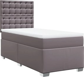 vidaXL szürke műbőr rugós ágy matraccal 100 x 200 cm
